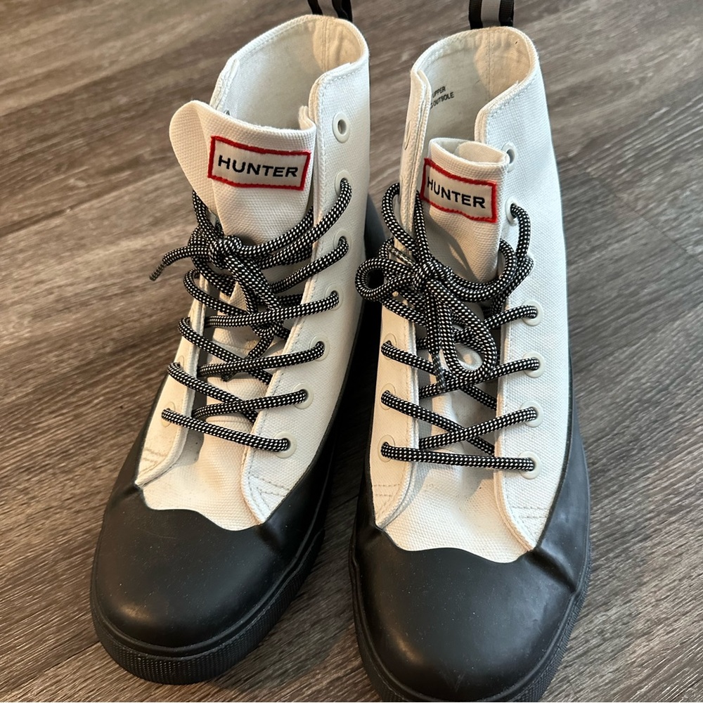 White Hunter boots; men’s